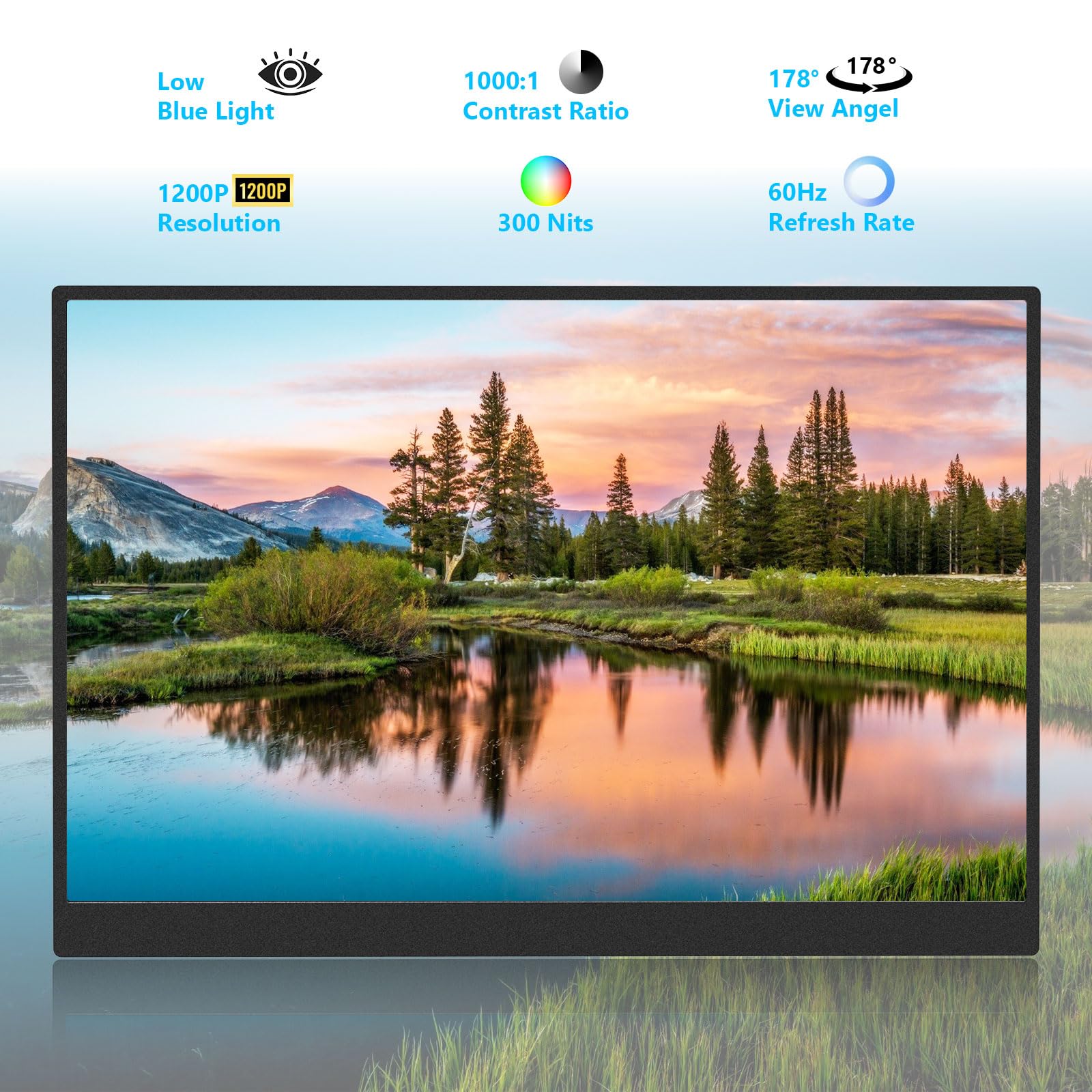 15.3 Inch Portable Touchscreen Monitor, 1920x1200 FHD External Second Screen, USB C HDMI Plug & Play Travel Monitor for Laptop, PS5, Xbox, Smartphone & Gaming - 3