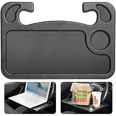 Cutequeen Trading car 1pcs Eating/Laptop Steering Wheel Desk Black(Pack of 1)