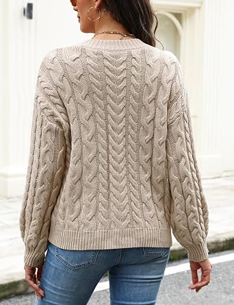 CiCiBird Womens Fall Cardigan Sweaters Casual Cable Knit Button Jackets Long Sleeve Open Front Outwear Coat