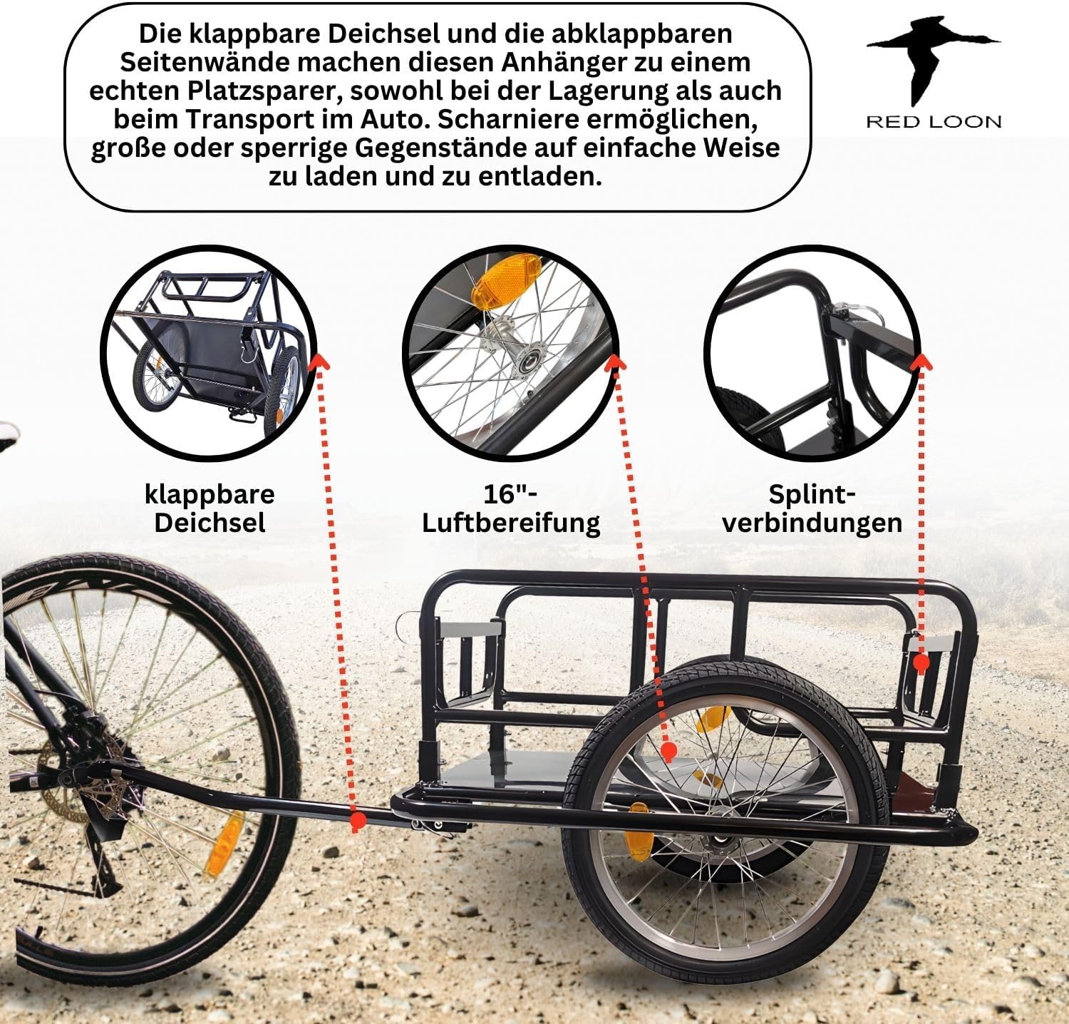 Red Loon Cargo Remorque de transport pour vélo