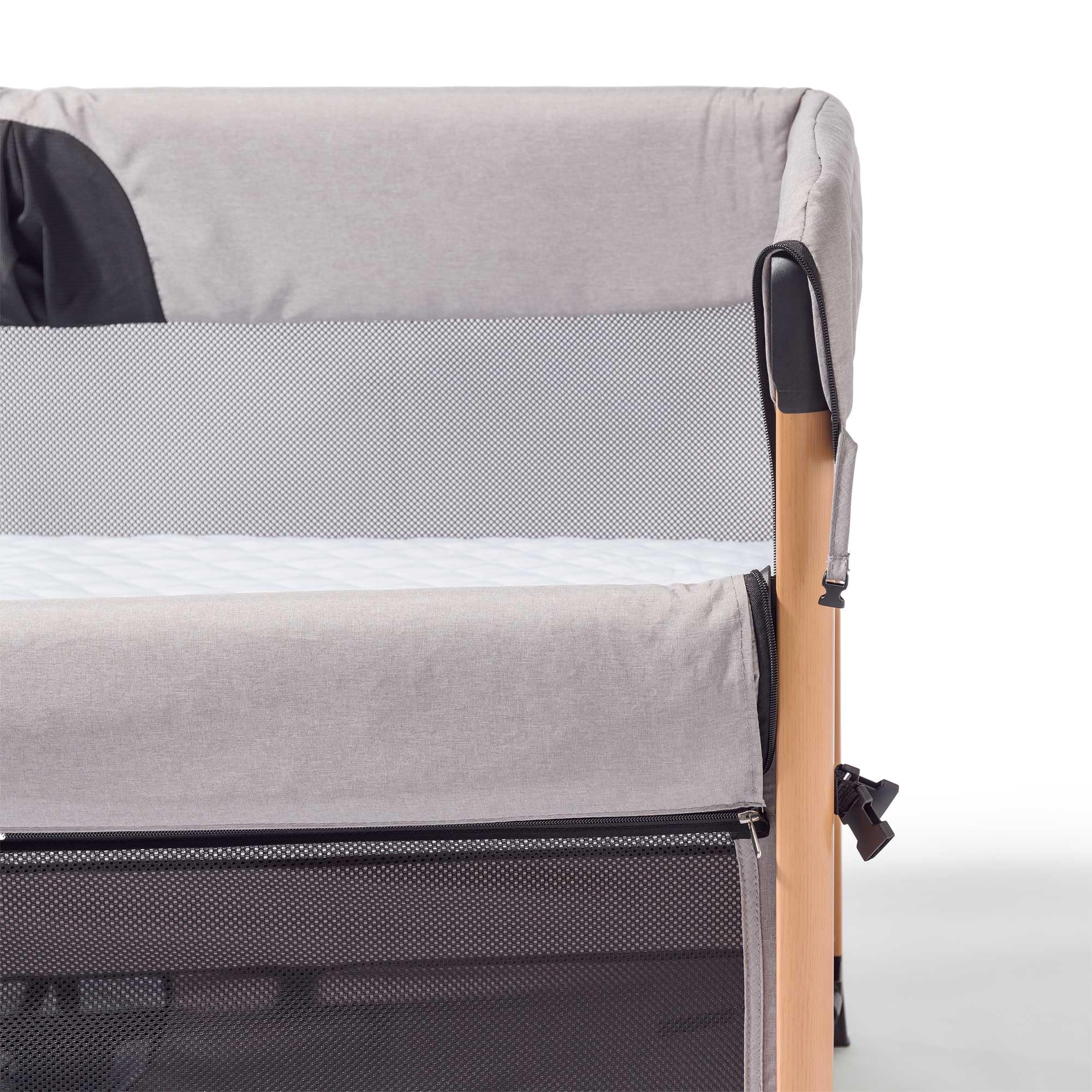 William Kent 1733 Lit bébé de Voyage & cododo WeTravel | Ultra léger | Matelas Confortable et épais | utilisable jusqu'à 15 kg, 3 Ans | Housse Transport Inclus | Design Gris chiné