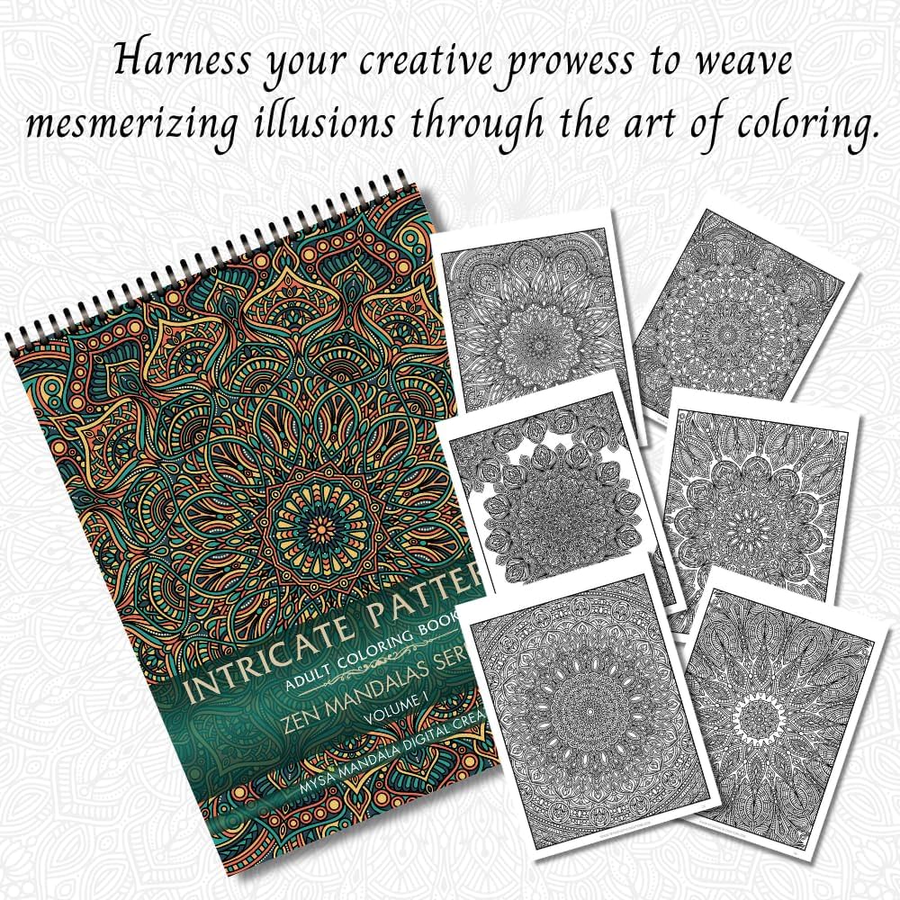 Intricate Patterns Adult Coloring Book - Zen Mandalas Series