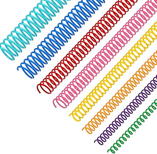 120 Pack de Bobinas de Encuadernación en Espiral de Plástico, Encuadernaciones en Espiral, Anillas para Encuadernación en Espiral, 8 Tamaños de