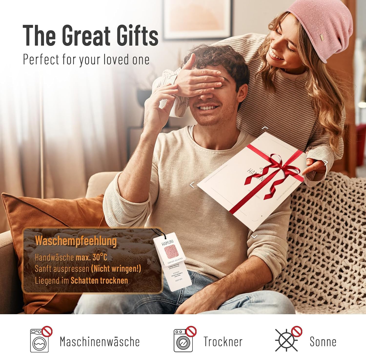 100% Wool Slouchy Beanie, Warm Beanie Hats for Women Breathable Knitting Skull Bean... - Image 7