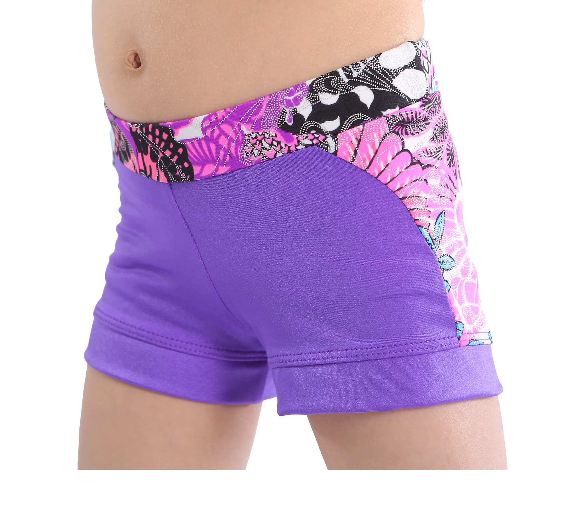 Gymnastics and Dance Shorts for Girls Boy Cut Low Rise Shorts Spandex Booty Shorts