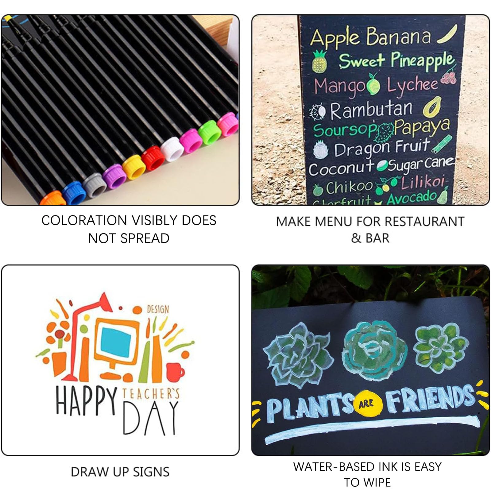 Pennarelli Lavagna Cancellabili OFFCUP - Set 5 Pezzi Con Etichette Per Vetro E Lavagne - Foto 2