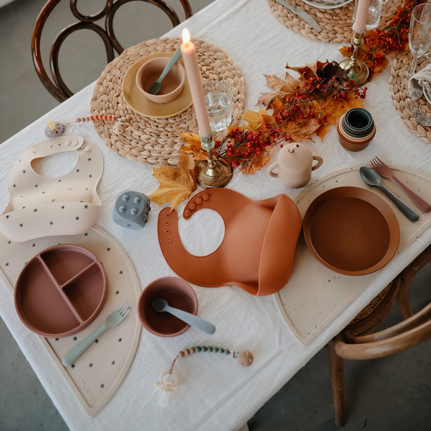 mushie Silicone Suction Bowl | BPA-Free Non-Slip Design (Cloudy Mauve) - Image 5