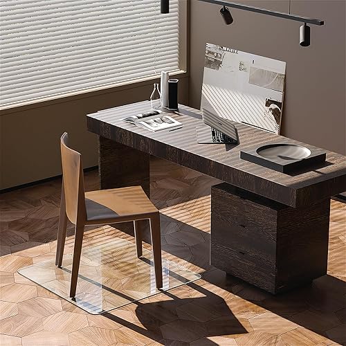Miniatura 8 de Antok Tapete de vidrio para silla, 36 x 36 pulgadas, tapete de vidrio templado para silla de oficina en alfombra, tapete de computadora transparente
