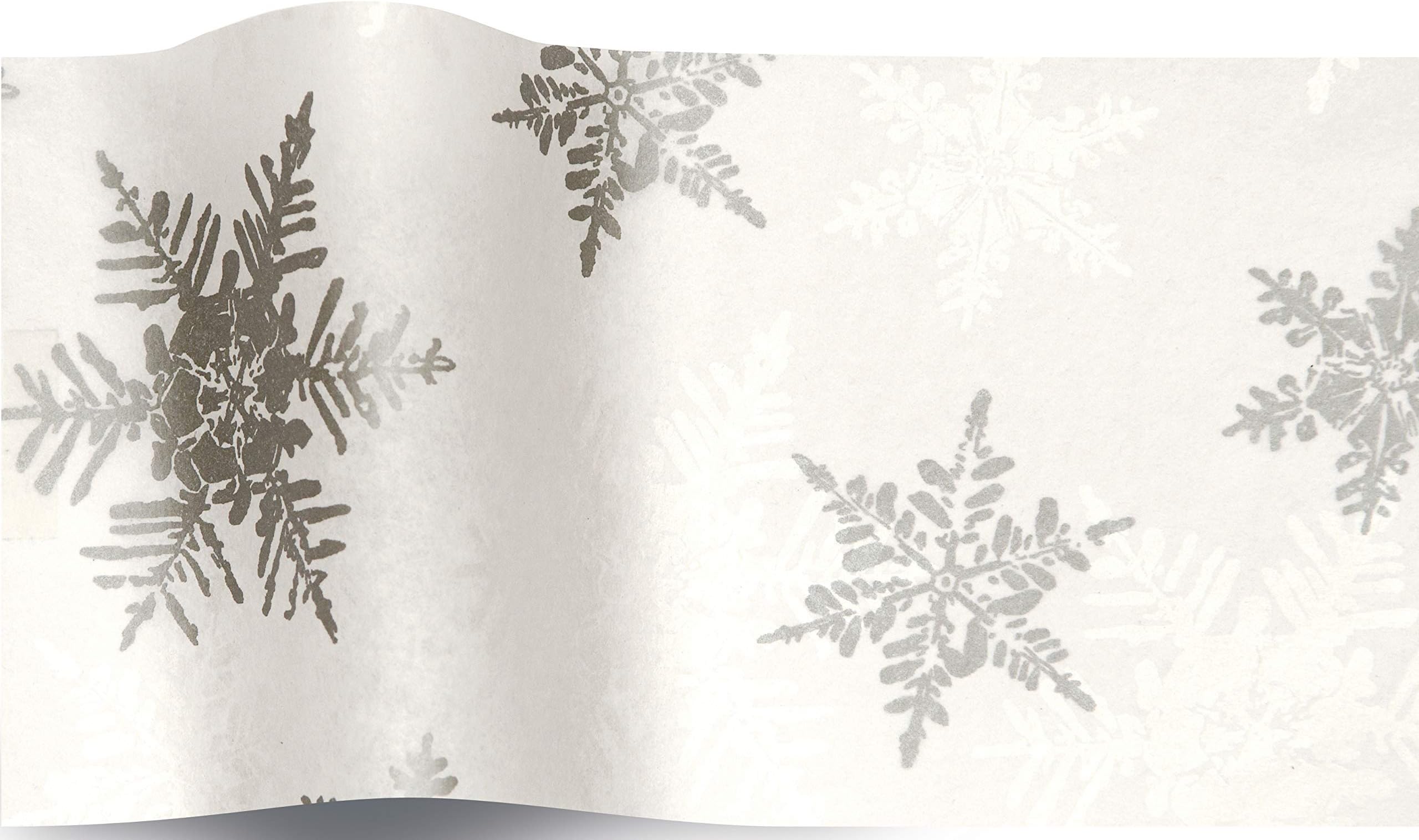 SatinWrap Luxury Printed Tissue Wrapping Paper Pearl Silver Snowflake 5 sheets