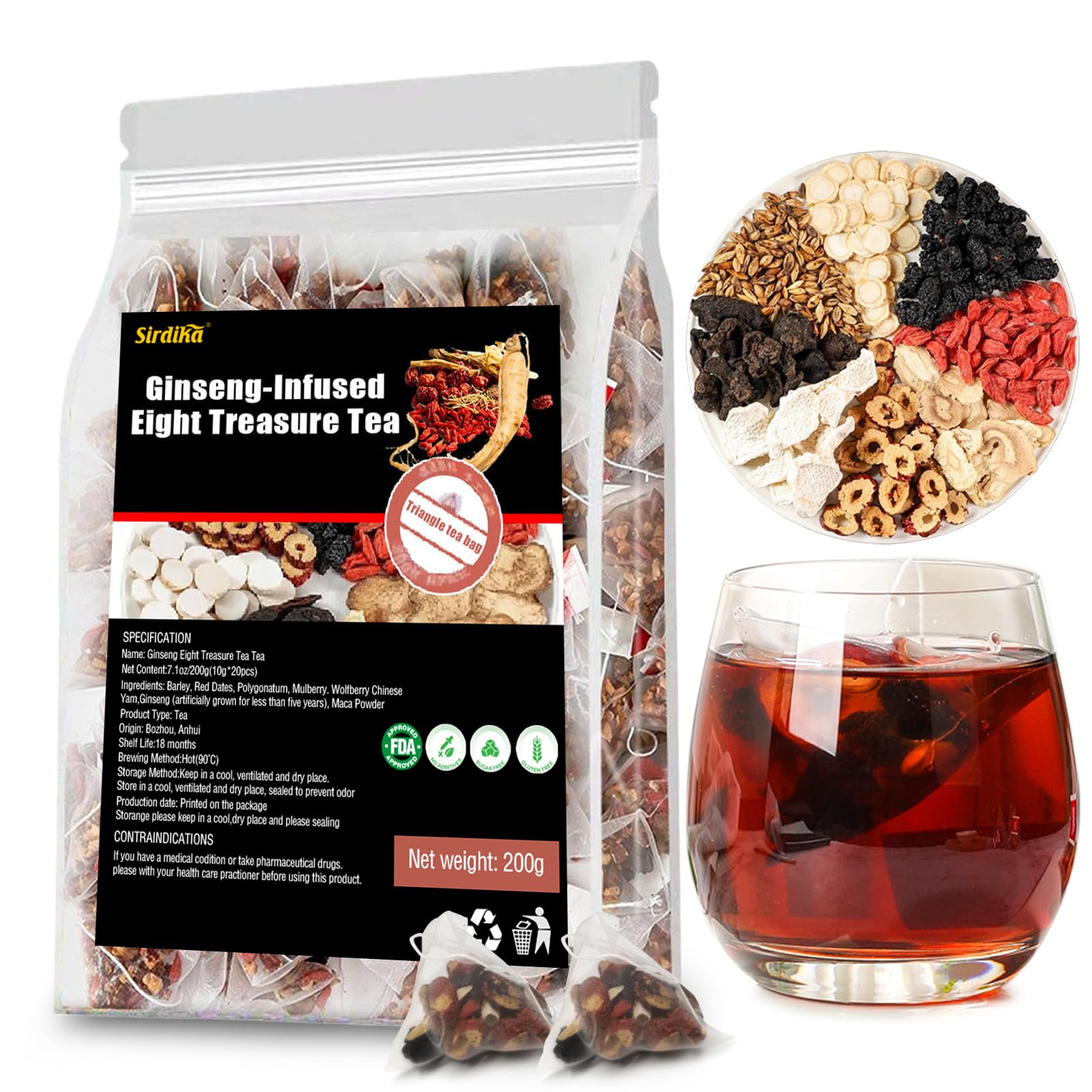 Amazon.com : Ginseng-Infused Eight Treasure Teas, Kidney Tea