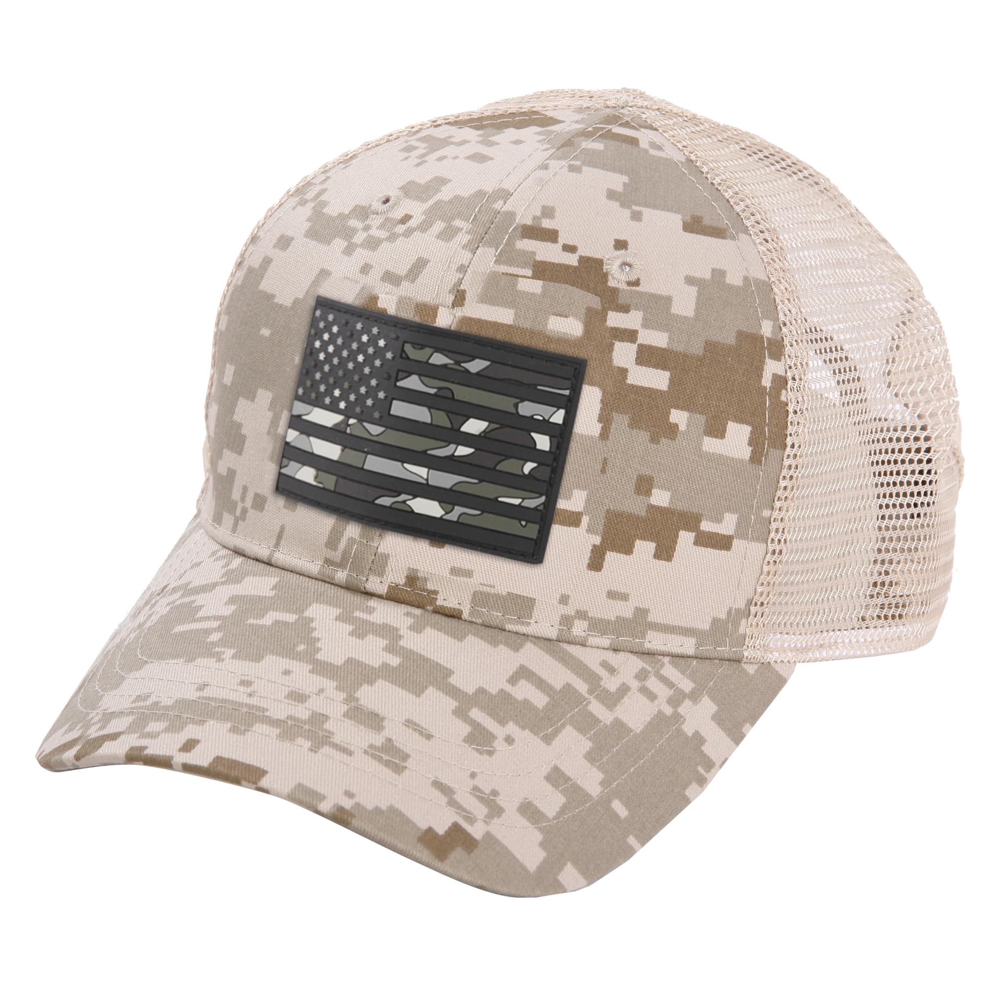 HIGHLAND TACTICAL Men's American Flag Camo Rubber Patch