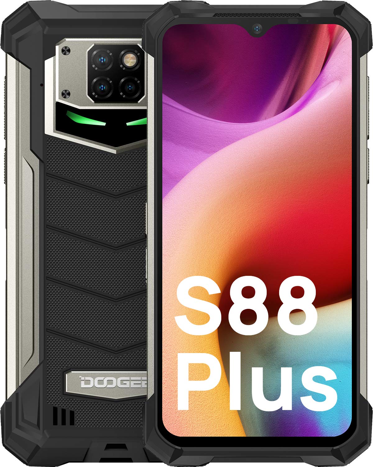 Rugged Smartphone, DOOGEE S88 Plus (Official), 10000mAh Battery, 8GB +128GB Unlocked Cell Phone, 48M