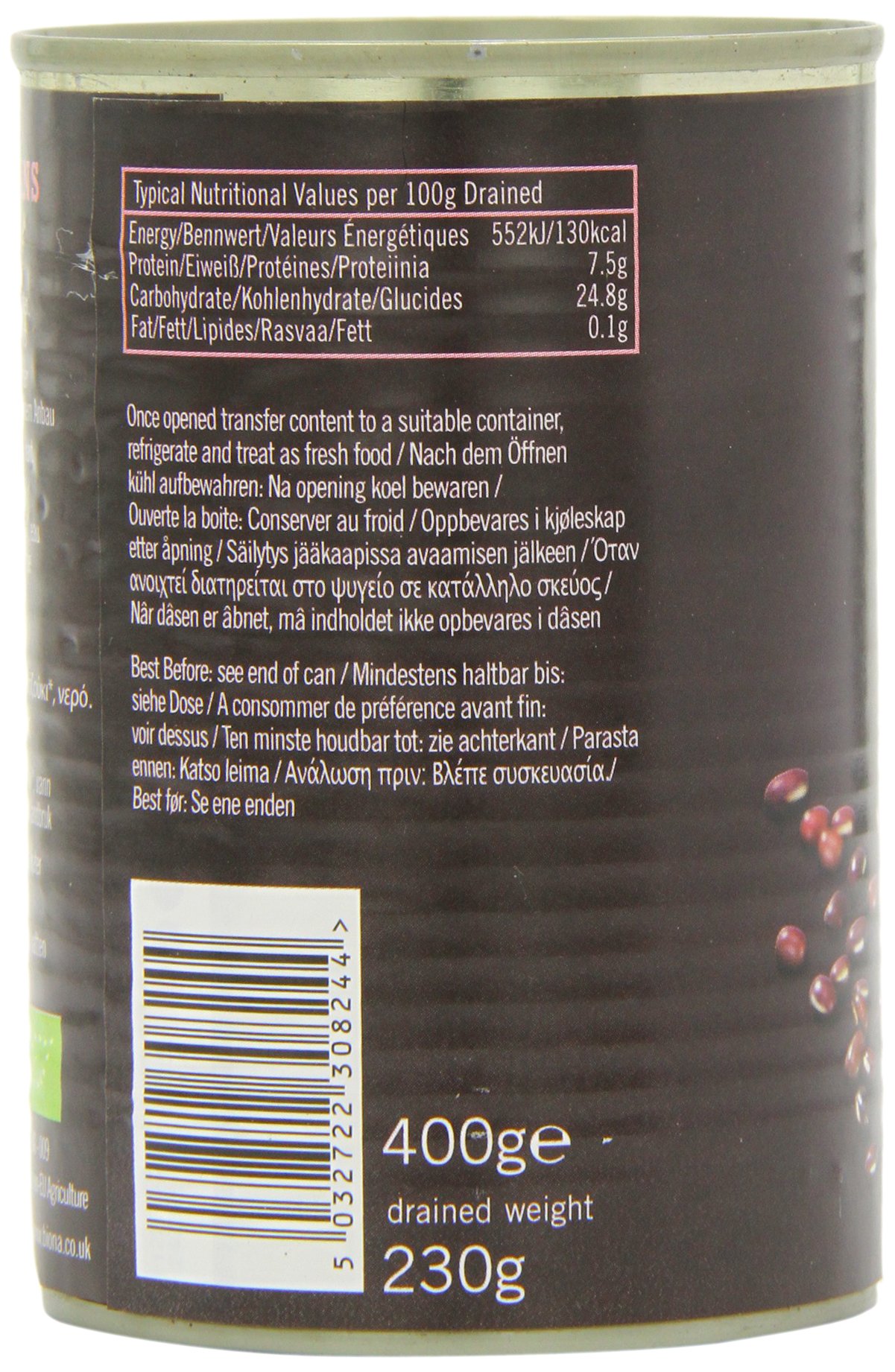 Biona Organic Aduki Beans 400 g (Pack of 12)