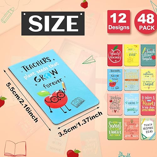 Miniatura 2 de Zonon Marcadores magnéticos para profesores, regalos de agradecimiento a granel, clips de página para profesores, suministros de lectura (48 piezas)