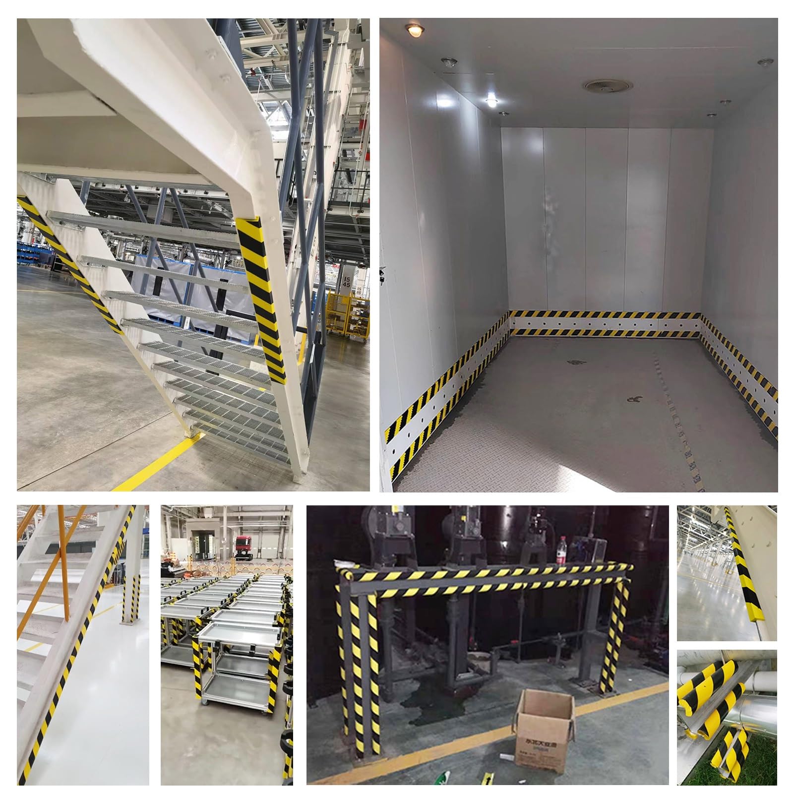 Protector de Bordes de Espuma de 47", Autoadhesivo para Esquinas de Pared de Garaje, con Rayas Amarillas y Negras de Alta Visibilidad y Parachoques de Seguridad(L-Shaped,5PCS)