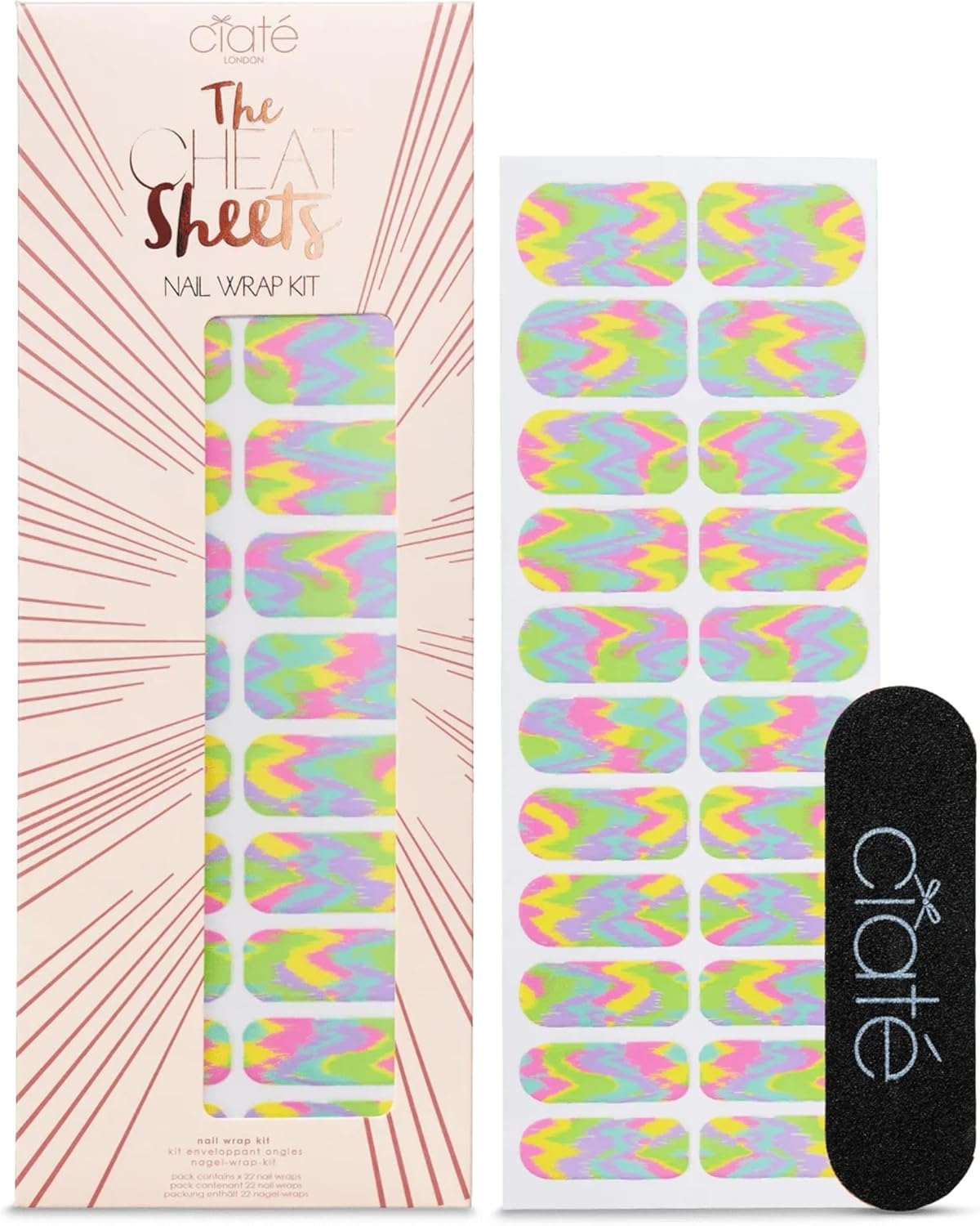 Ciaté London Cheat Sheets Nail Wraps in Tie Dye, Nail Art