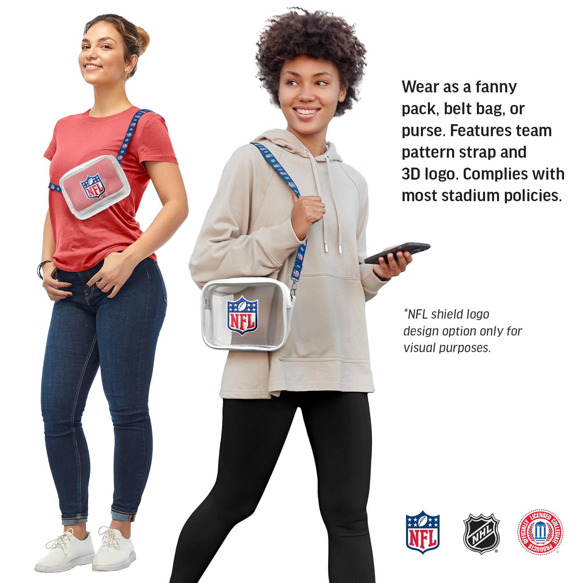Littlearth New England Patriots NFL Clear Fanny Fan Geldbörse