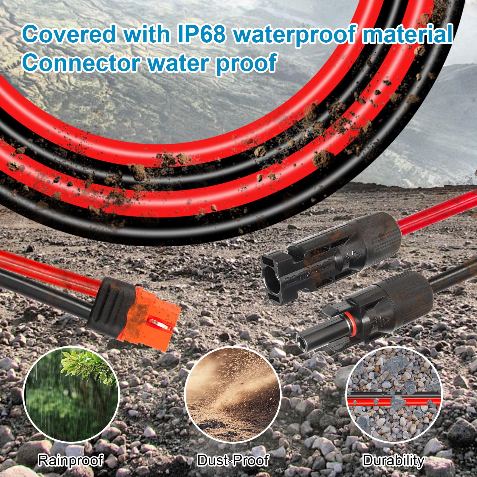 10AWG Kabel przedłużający do XT60i 30ft 3 6 10 35 50 75 100 stóp Kabel adaptera o wysokiej wytrzymałości Kabel XT60i do przenośnej elektrowni Panel słoneczny RV Bateria