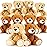 MorisMos 10Pcs Teddy Bears Bulk Baby Shower, 14inch Cute Teddy Bear Stuffed Animals Plush, Small Stuffed Bears on Centerpiece Baby Shower, Brown, Dark Brown
