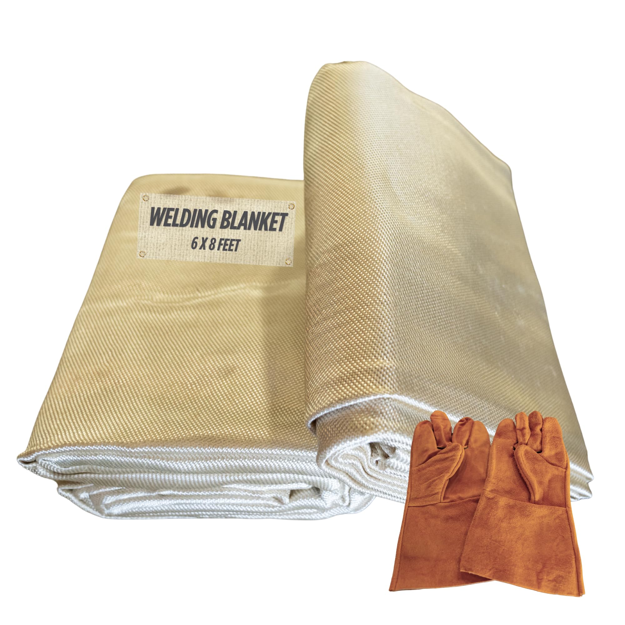 supa ant 6x8ft welding blanket fireproof pack of 2 - heavy duty weld fire blanket tools - welders cover for men curtain with gloves - large welding gear for welder accessories