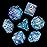 UDIXI 7PCS D&D Polyhedral Dice Set with Glitter and Cyan Swirls DND Dice for Role Playing Games (Purple Cyan)
