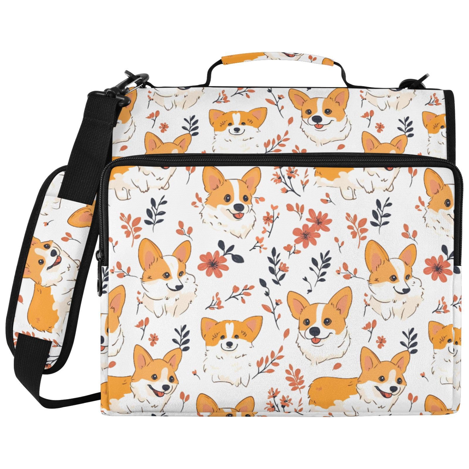 Borsa per raccoglitori a 3 anelli con motivo floreale a forma di cucciolo