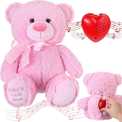 Syhood Juego de animales de peluche de oso con grabadora de voz, módulo de grabadora de sonido de voz de 60 segundos de 12 pulgadas, oso de peluche