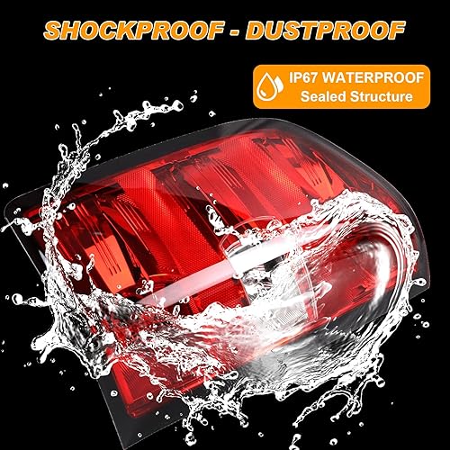 Miniatura 5 de Nakuuly Conjunto de luz trasera compatible con Chevy Silverado 1500 2500HD 3500HD GMC Sierra 2500 HD 3500 HD 3500 HD 2007-2013 luces de freno