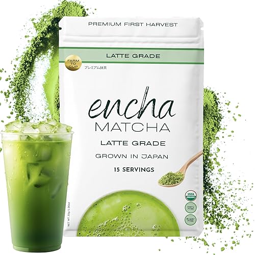 Miniatura 18 de Encha Matcha Latte Powder - Polvo de colágeno matcha keto con proteínas, primera cosecha, macha japonesa premium, 5.3 onzas