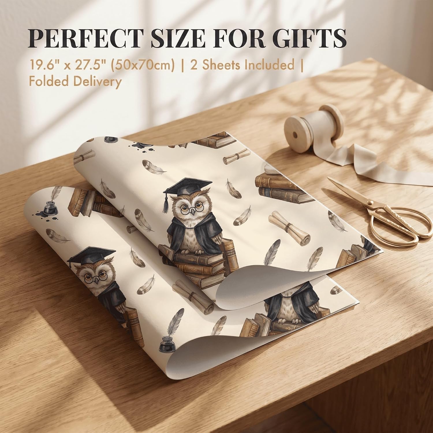 Graduation Wrapping Paper Sheets, 19.5 x 27.5 in, 2 Pack image 2