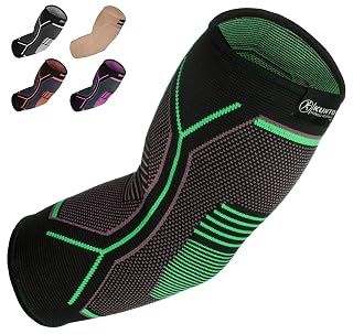 Kunto Fitness Elbow Brace Compression Support Sleeve (Shipped From USA) for Tendonitis, Tennis Elbow, Golf Elbow Treatment - Reduce Joint Pain During Any Activity! - Amazon product rated Grade B