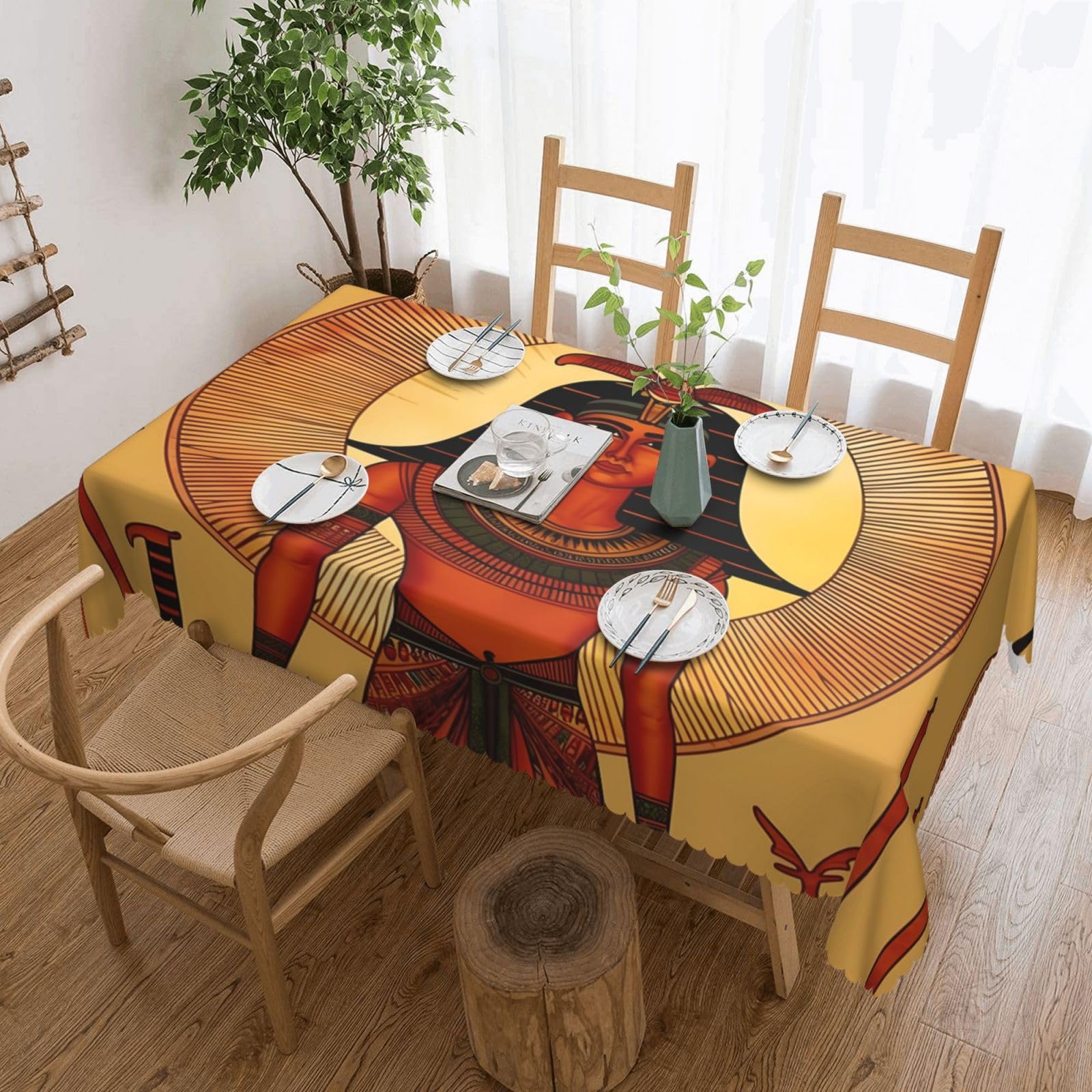 Nappe de table de cuisine et extérieur motif soleil antique égyptien pour repas