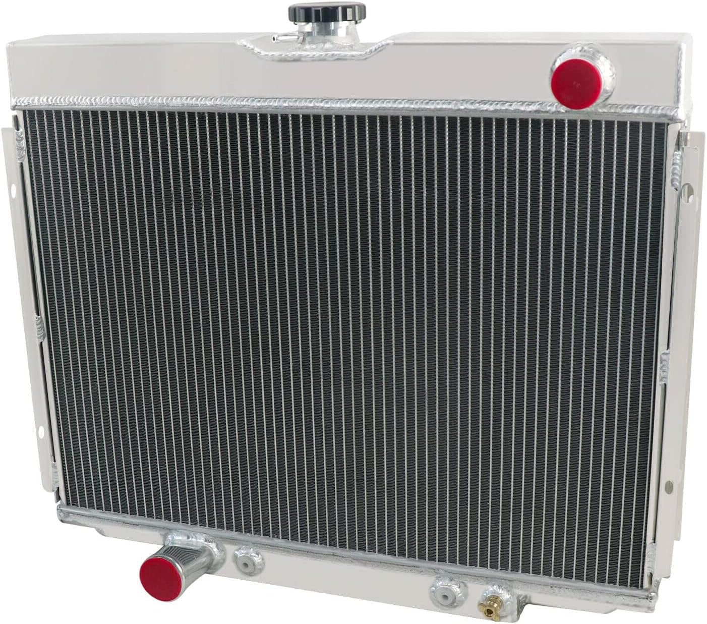 4 Row Aluminum Radiator for 1967-1970 Ford Fairlane Falcon Mustang Ranchero, Mercury Cougar L6 V8