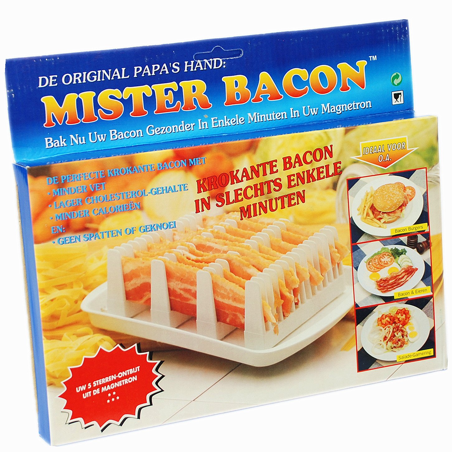 Crazygadget White Crazygadget® Mister Bacon Microwave Breakfast Cooking Browning Crisper Stand