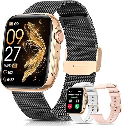 BT5.3 - Reloj inteligente para AndroidiOS, hacecontesta llamadas, monitor de actividad física HD de 1.91 pulgadas con monitor de frecuencia