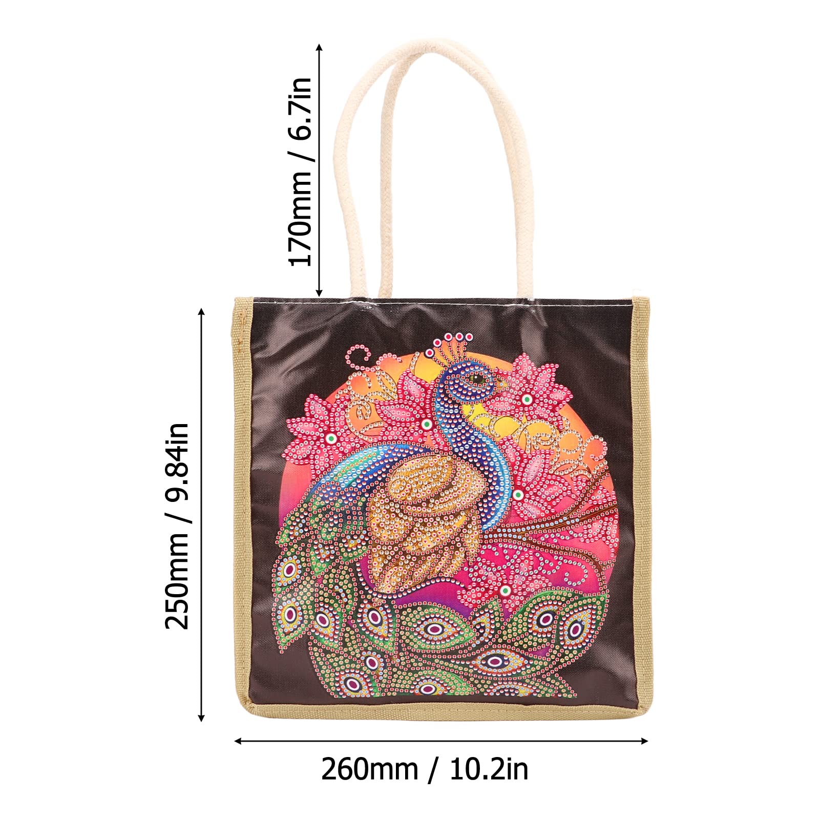 Sac Fourre-Tout DIY Strass Paysage Forestier - Sac Peinture Diamant Lin Écologique
