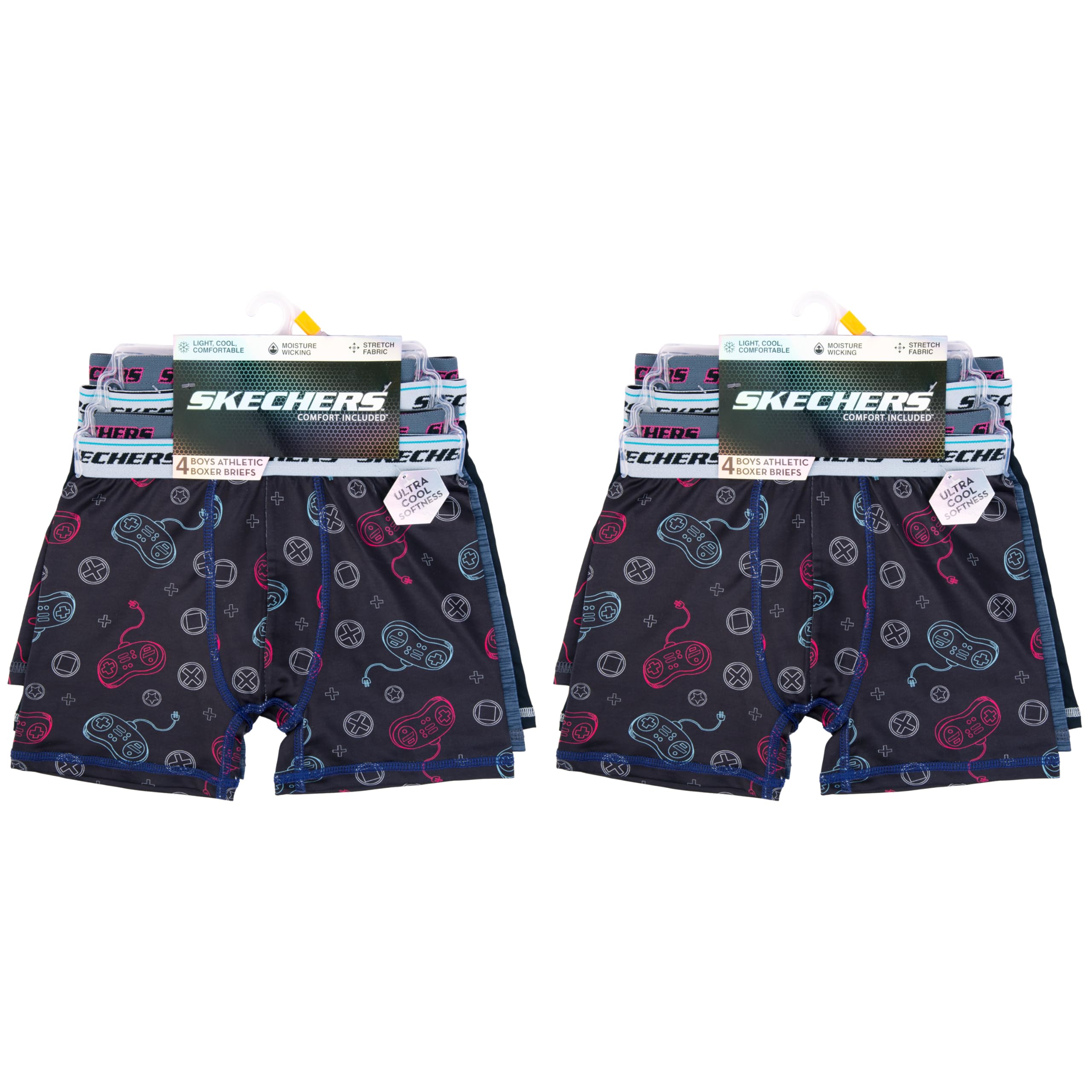 Skechers Jungen Amazon Exclusive 8pk Athletic Boxer Briefs with Unique Prints in Sizes 2/3t, 4, 6, 8 and 10 Retroshorts (8er Pack)