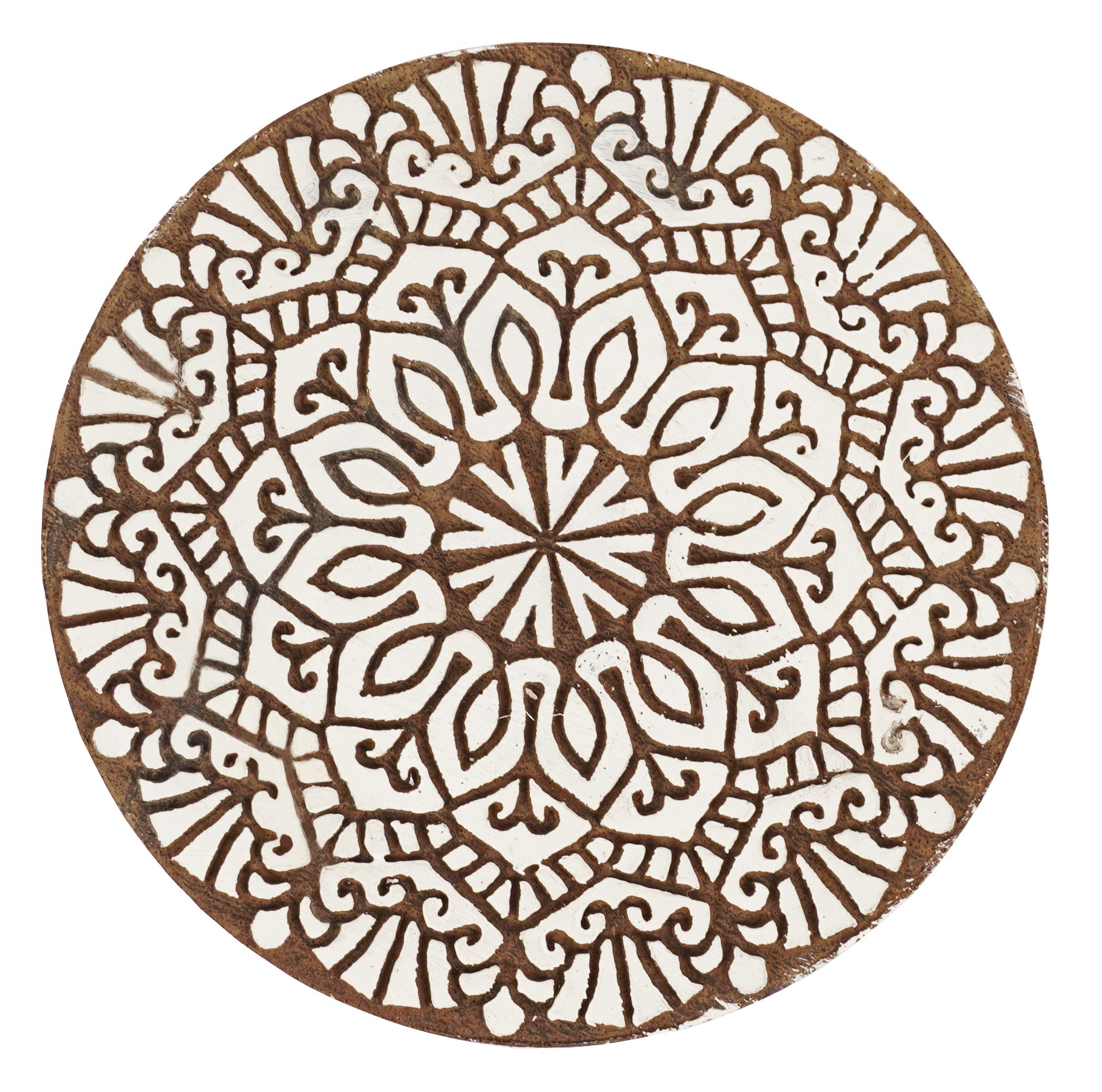 IBA Indianbeautifulart Textile Printing Block Asian Mandala Hand Carved Wooden Stamp Wood Block Printing Textile Stamps for Fabric/Pottery Blocks,5 Inch