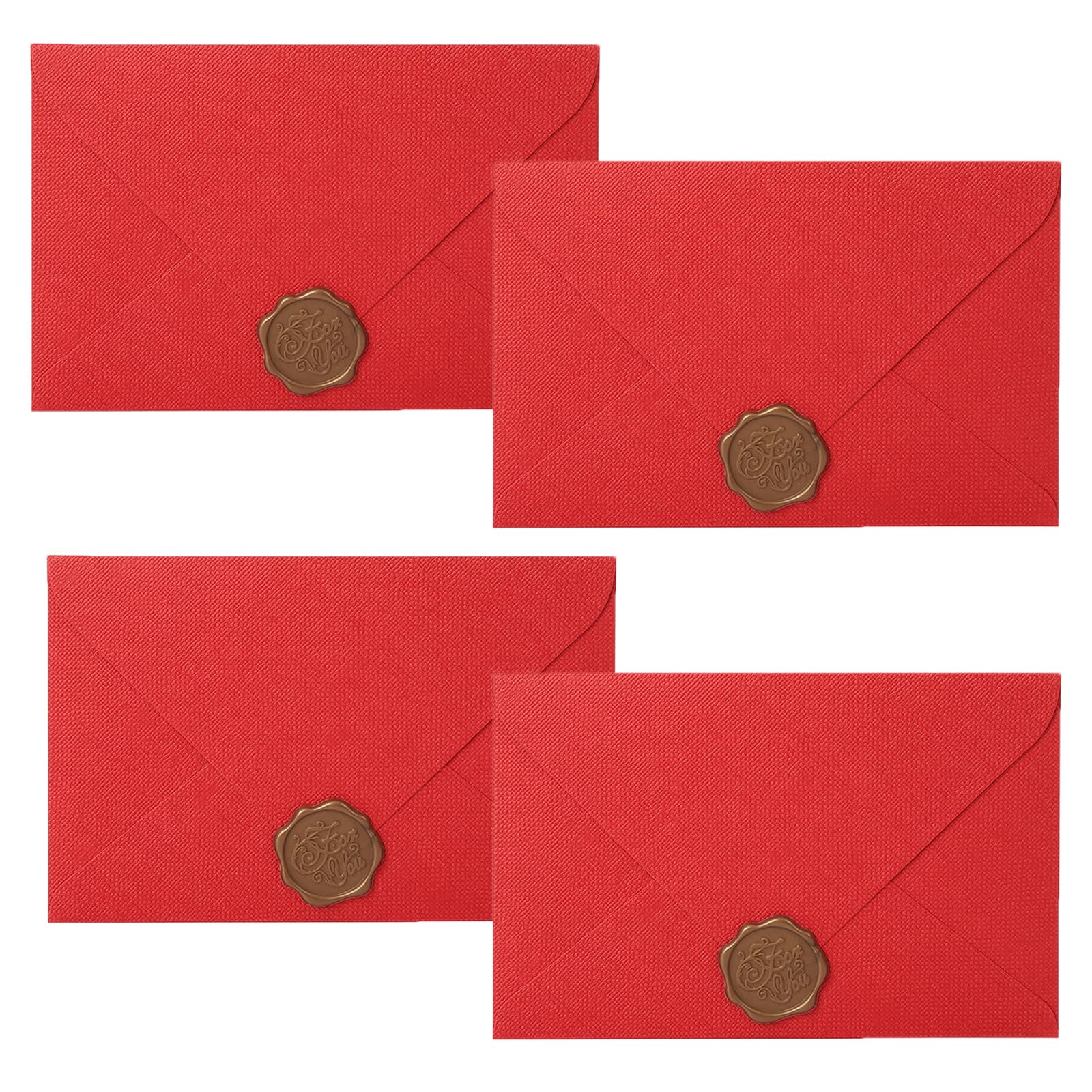 4PCS Red Envelopes, Practical Delicacy Gift Card Envelopes for Birthday Thanksgiving Day Wedding Valentine' s Day Holiday Wishes Z(Red)