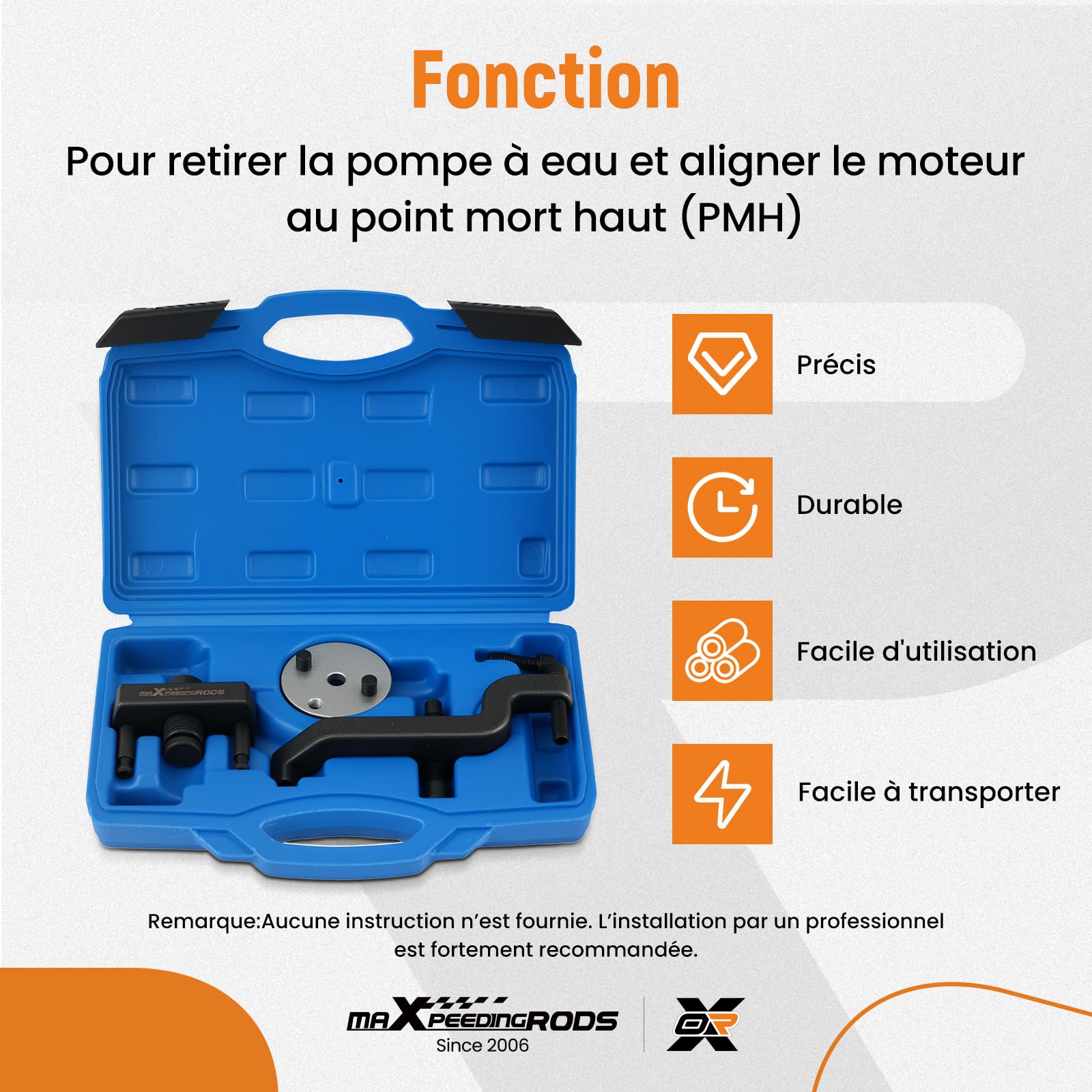 maXpeedingrods Extracteur de moteur Outil de démontage de pompe à eau pour VW T5 Transporter Touareg 2,5 L TDI AXT BAC BLK Moteurs T10221A T10222A T10225A, démontage de pompe à eau