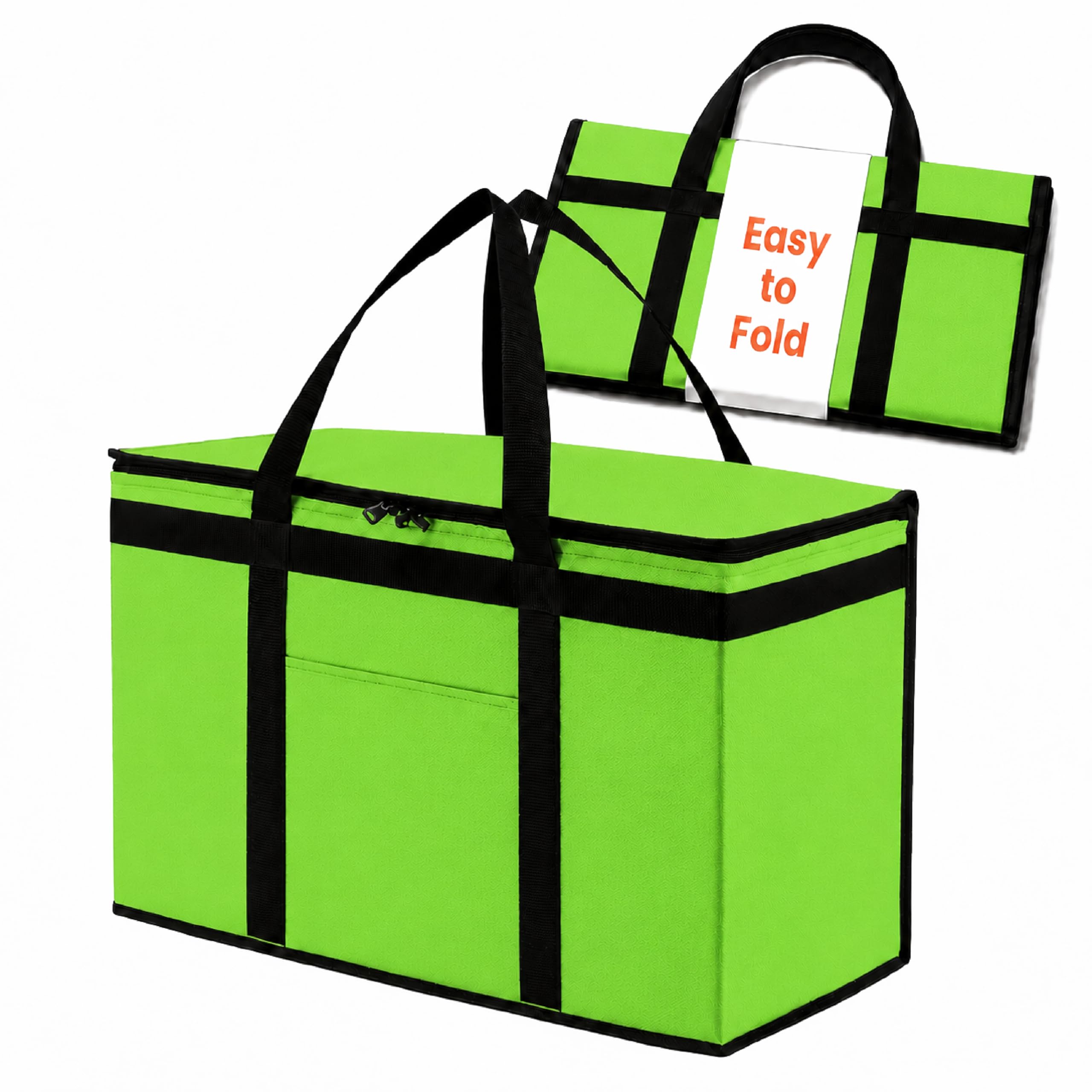 NZ home Insulated Food Bag, Portable Cooler Tote (2XL, Green, 1 Pack)