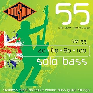 Rotosound SM55 Stainless Steel Standard Gauge Pressure Wound Bass Strings (40 60 80 100)