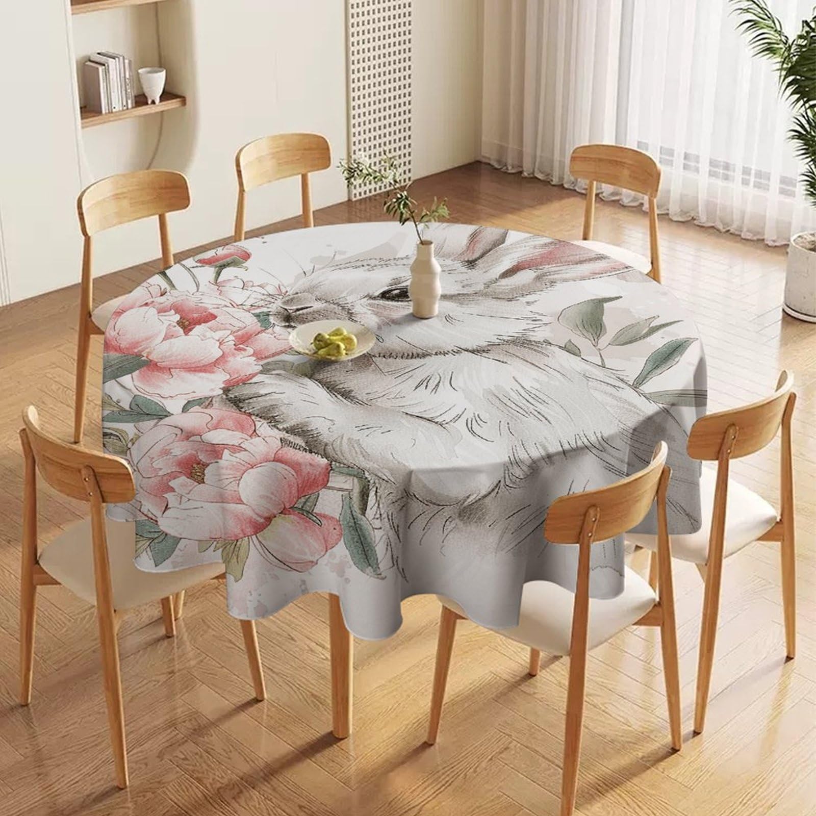 Nappe ronde fleurs 178 cm pour décoration de table de mariage et repas