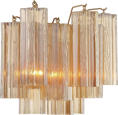 Miniatura 9 de Crystorama Addis 2 apliques de latón envejecido claro