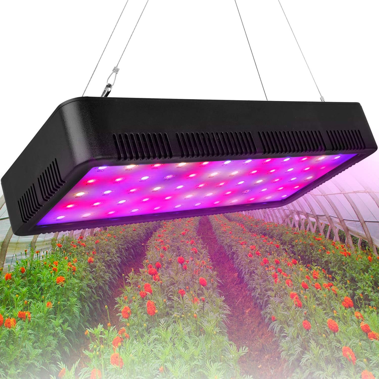Honesorn 600W LED Grow Light, Full Spectrum Growing Lamp with Veg&Bloom Switch UV&IR, Indoor Garden Plant Light with Adjustable Rope, Grow Lights for Indoor Plants, Greenhouse (600w)