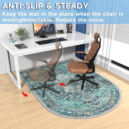 Miniatura 3 de Tapete para silla de oficina, tapete para silla de piso de madera dura, tapete para silla de oficina, oficina en casa, escritorio y protector de