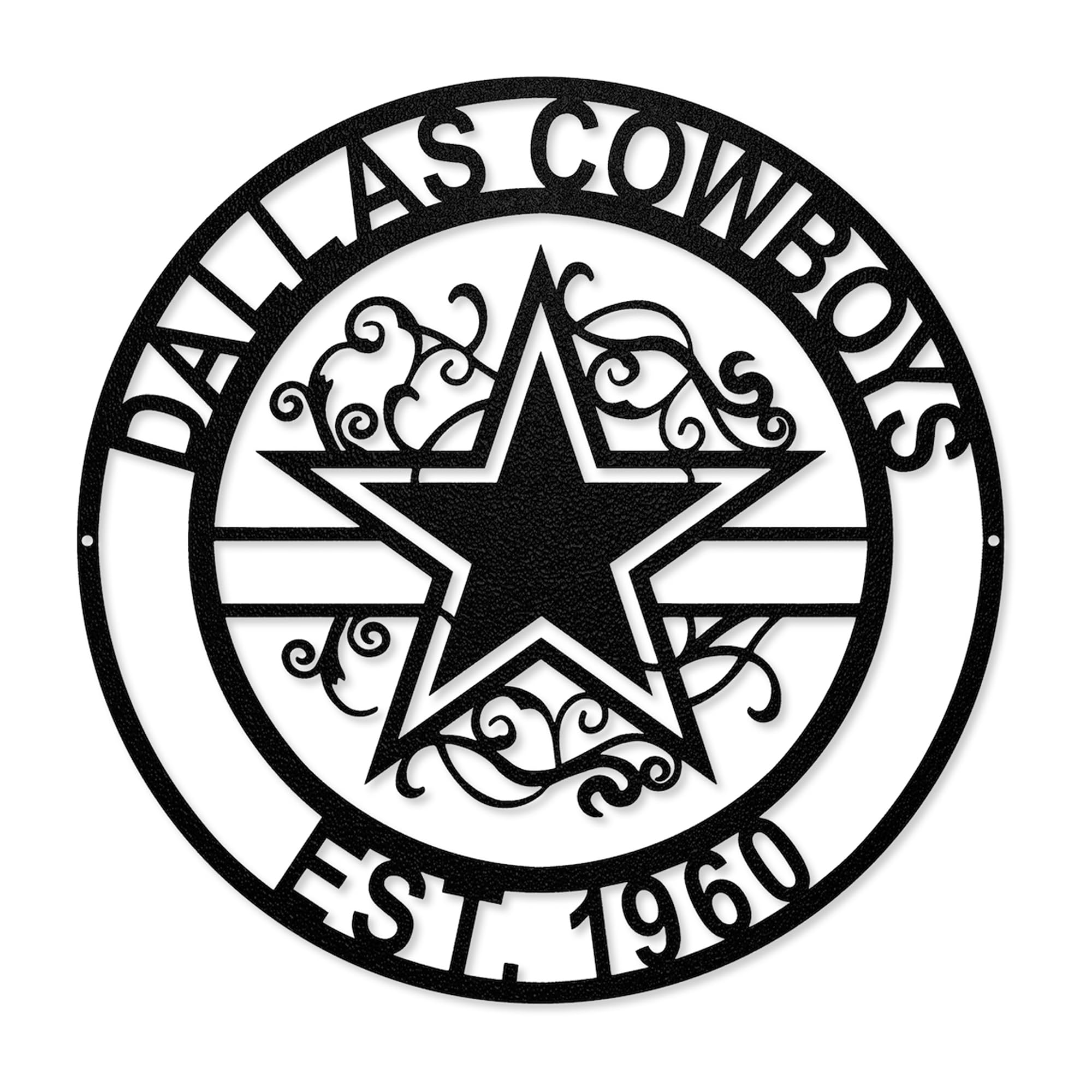 Party Animal NFL Laser Cut Metal Sign, 15-inch Round, Dallas Cowboys