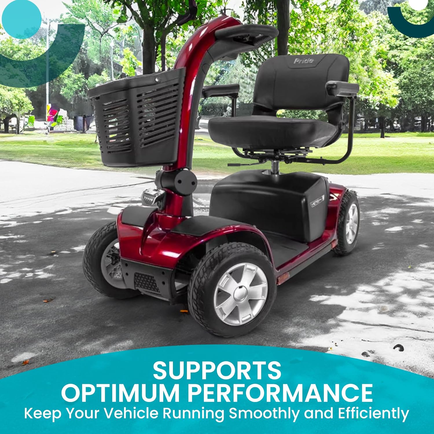 New Solutions Non-Marking Solid Replacement Scooter Tires, Compatible with 3 or 4-Wheel Pride Victory Scooters, Black Tires for Electric Scooters, 1 Pair