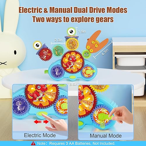 Miniatura 5 de STEM Gears Juguetes para niños a partir de 3 años, bloques de construcción de aprendizaje creativo, juego de juguetes educativos de construcción de