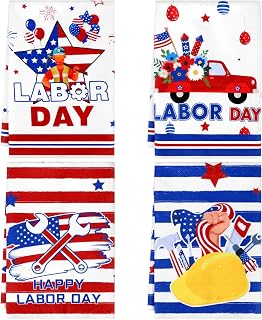 4 Pcs Labor Day Gifts Towels Kitchen Dish Towels 16x24 Inch | Red White Blue Hand Towel Soft Absorbent Tea Towel for Kitchen Bathroom Decor Holiday Party Worker Appreciation Gifts
